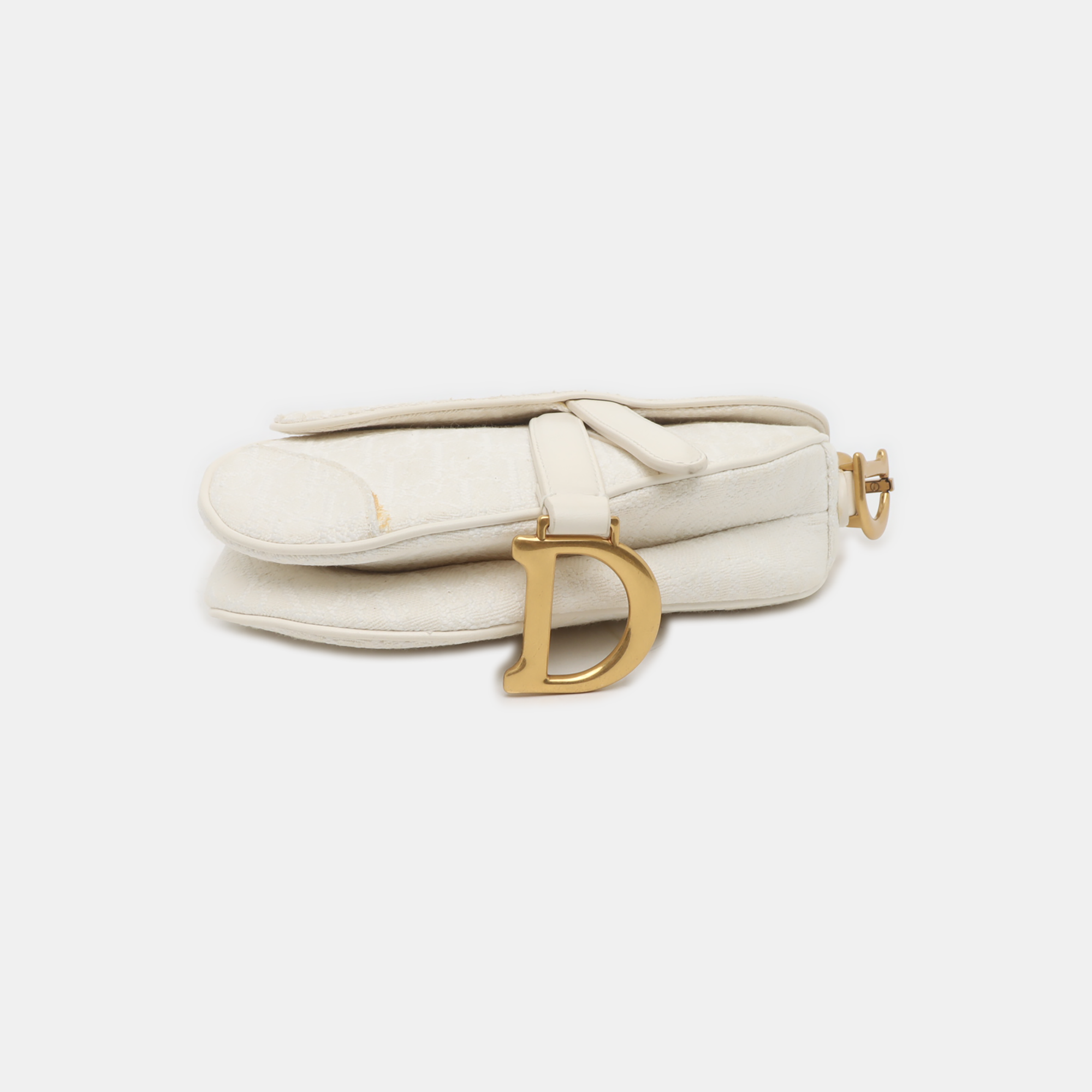 Authenticated pre-owned  Saddle Mini Canvas White - Top Handle Bag at Looply