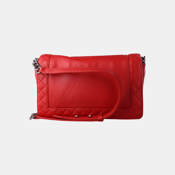 Authenticated pre-owned  Boy Chanel Large Quilted Calfskin Red - Crossbody Bag at Looply