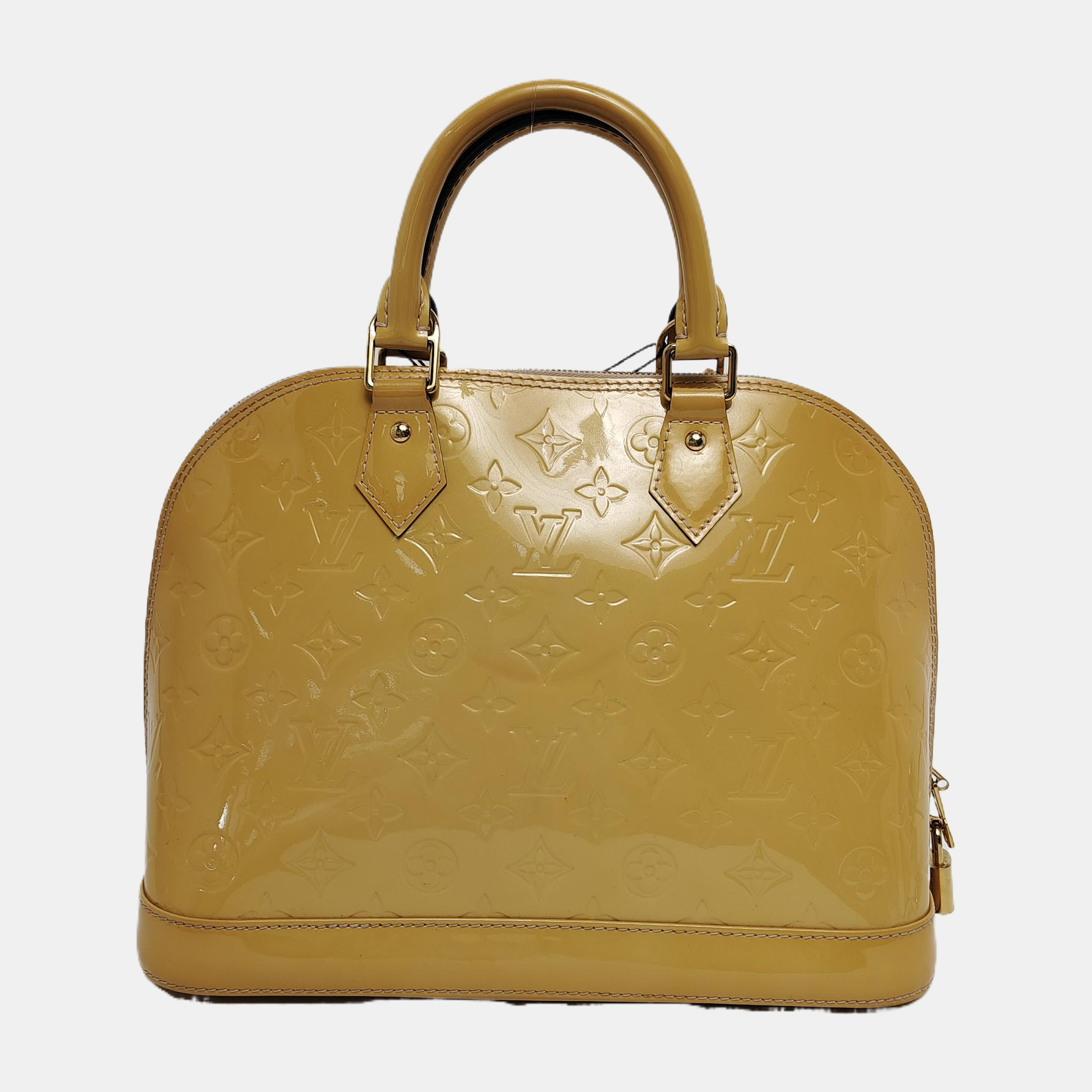 Authenticated pre-owned  Alma PM Patent Leather Yellow - Top Handle Bag at Looply