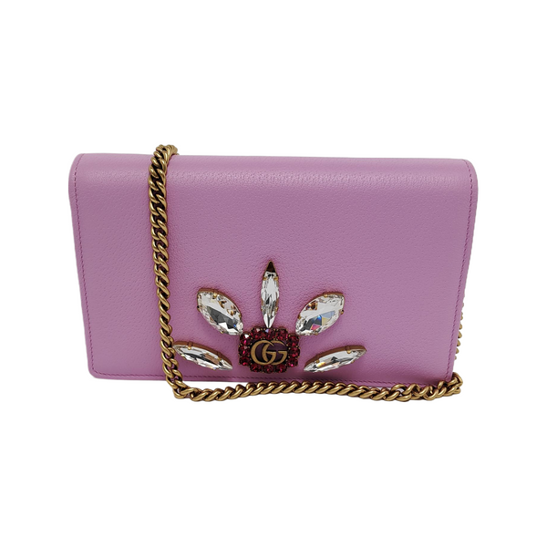 Authenticated pre-owned  GG Marmont Mini Calfskin Pink - Crossbody Bag at Looply