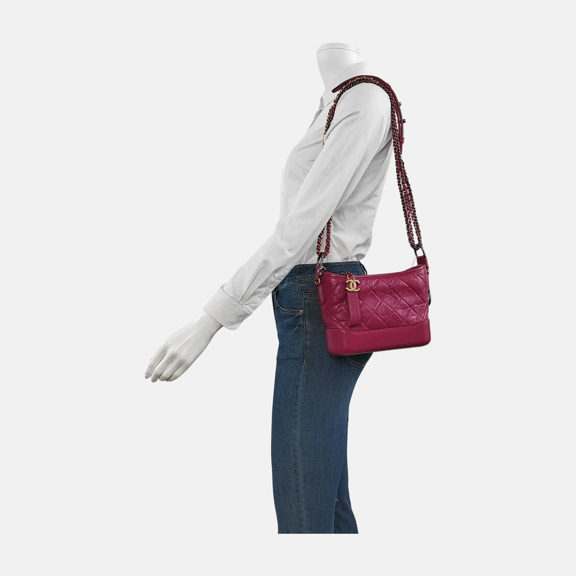 Authenticated pre-owned  Gabrielle Small Quilted Calfskin Pink - Shoulder Bag at Looply