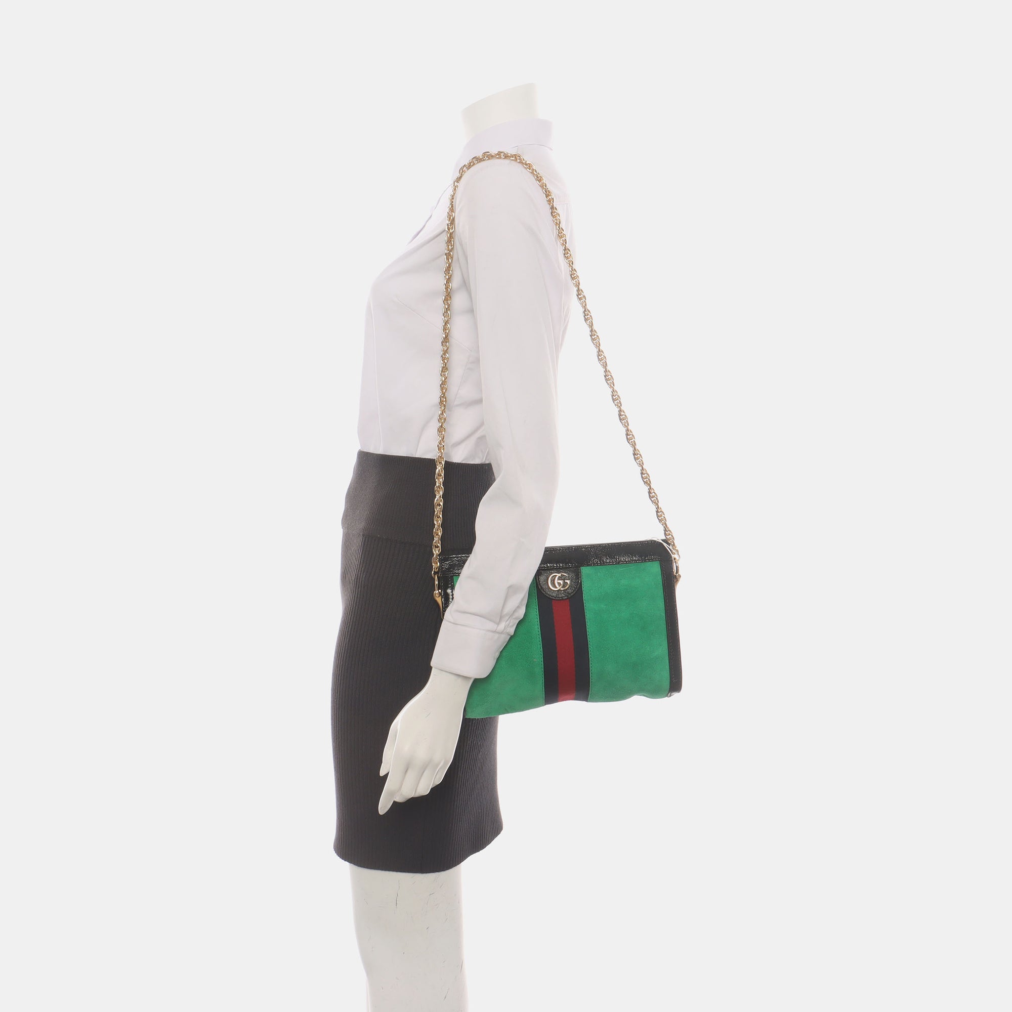 Authenticated pre-owned  Ophidia Small Suede Green - Handbags at Looply