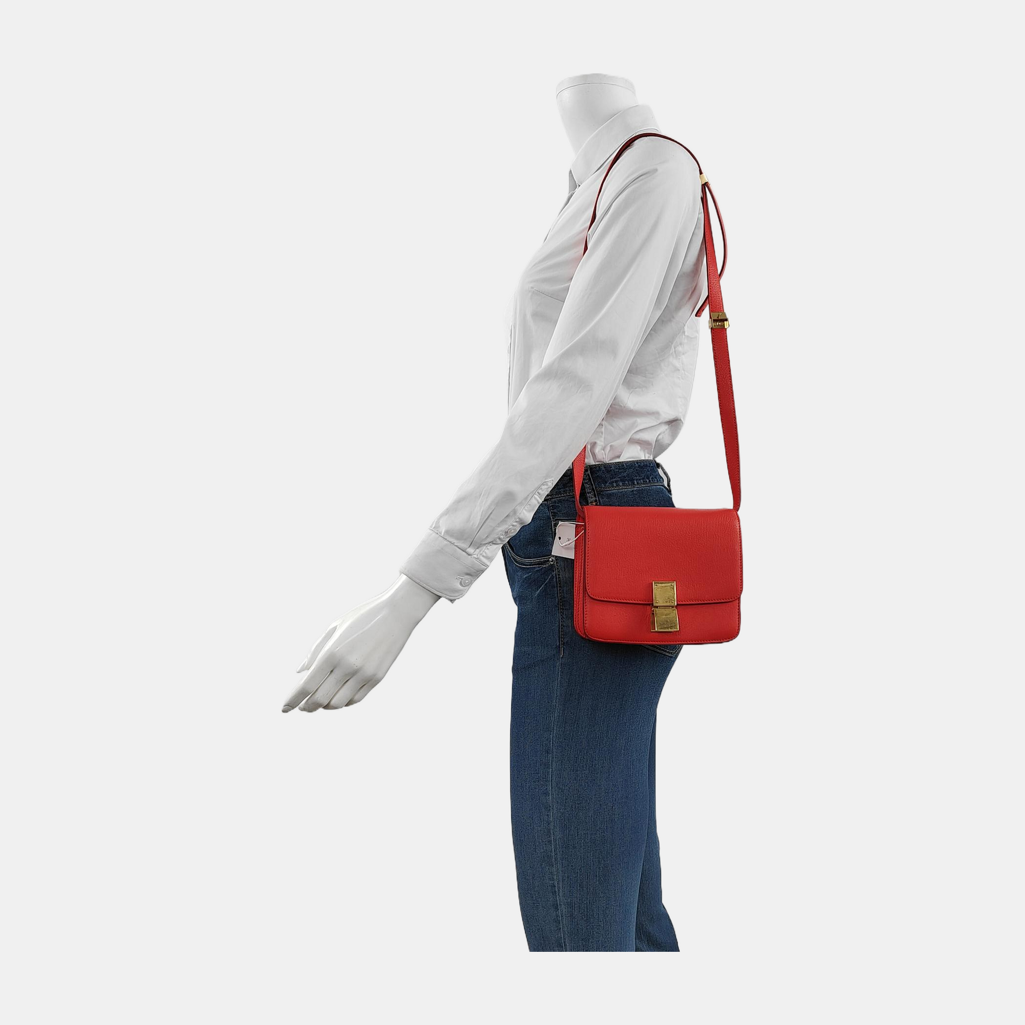 Authenticated pre-owned  CLASSIC BOX Mini Calfskin Red - Shoulder Bag at Looply