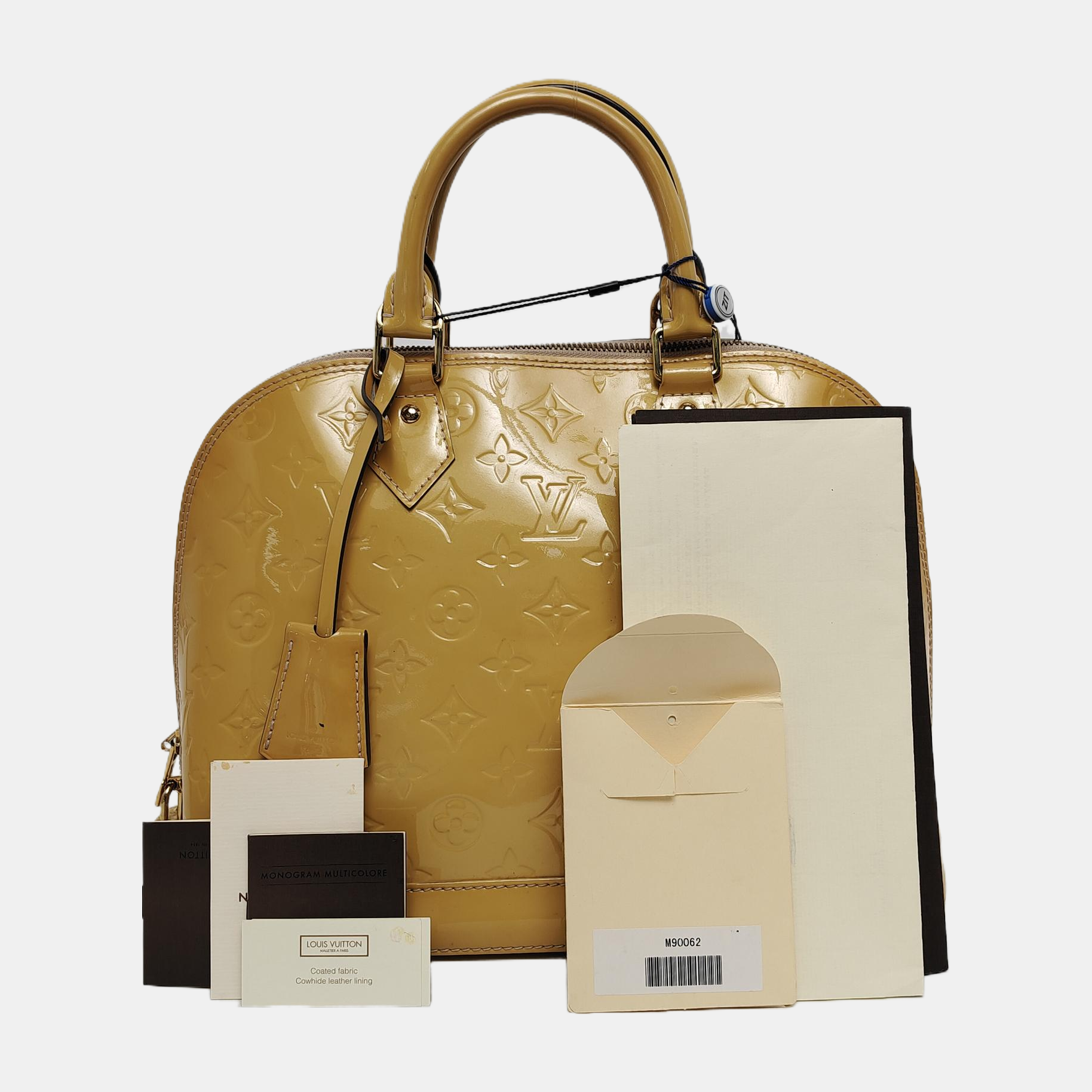 Authenticated pre-owned  Alma PM Patent Leather Yellow - Top Handle Bag at Looply