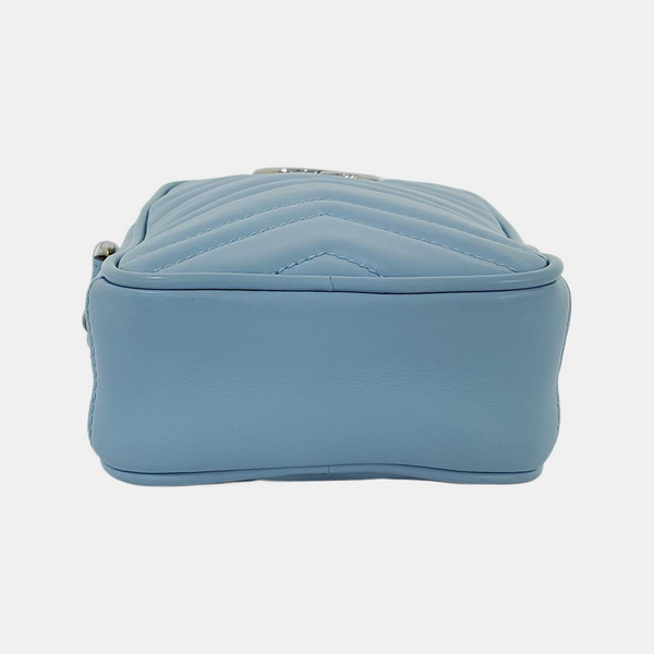 Authenticated pre-owned  GG Marmont Mini Calfskin Blue - Shoulder Bag at Looply