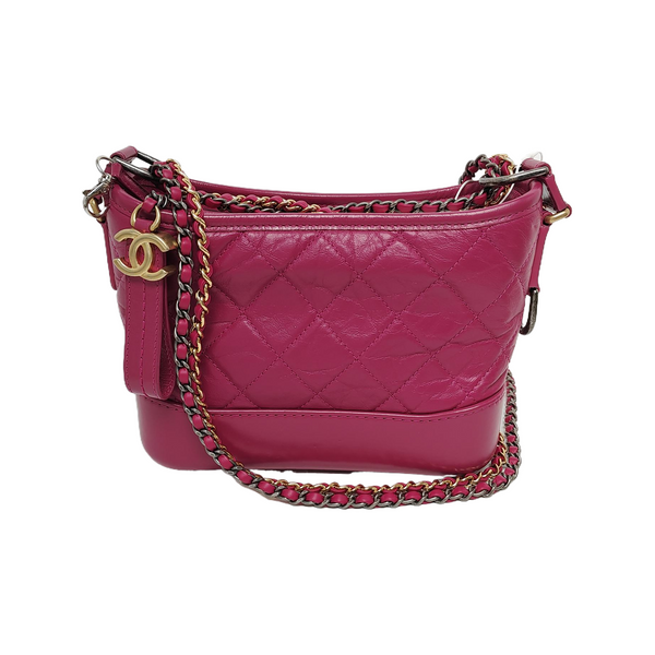 Authenticated pre-owned  Gabrielle Small Quilted Calfskin Pink - Shoulder Bag at Looply