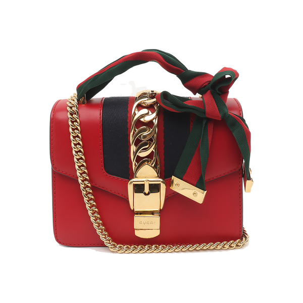 Authenticated pre-owned  Sylvie Small Calfskin Red - Shoulder Bag at Looply