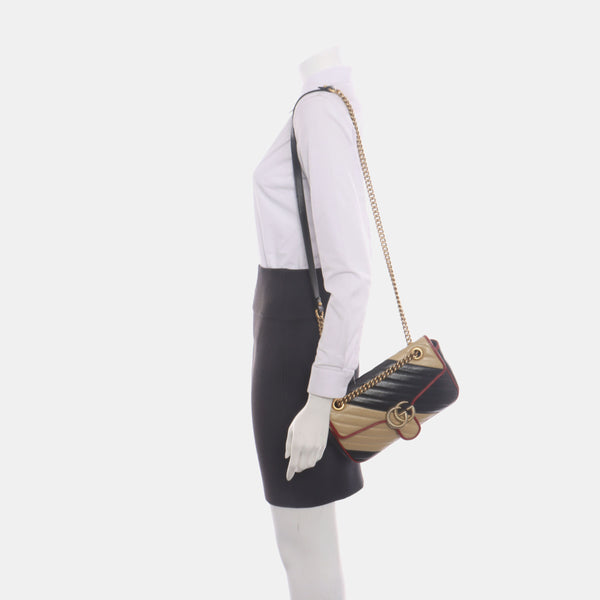 Authenticated pre-owned  GG Marmont Medium Calfskin Multicolor - Shoulder Bag at Looply