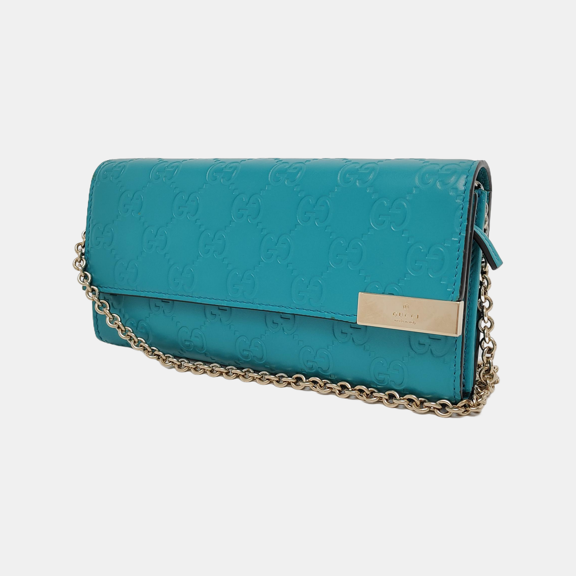 Authenticated pre-owned  Microguccissima Monogram Calfskin Green - Top Handle Bag at Looply