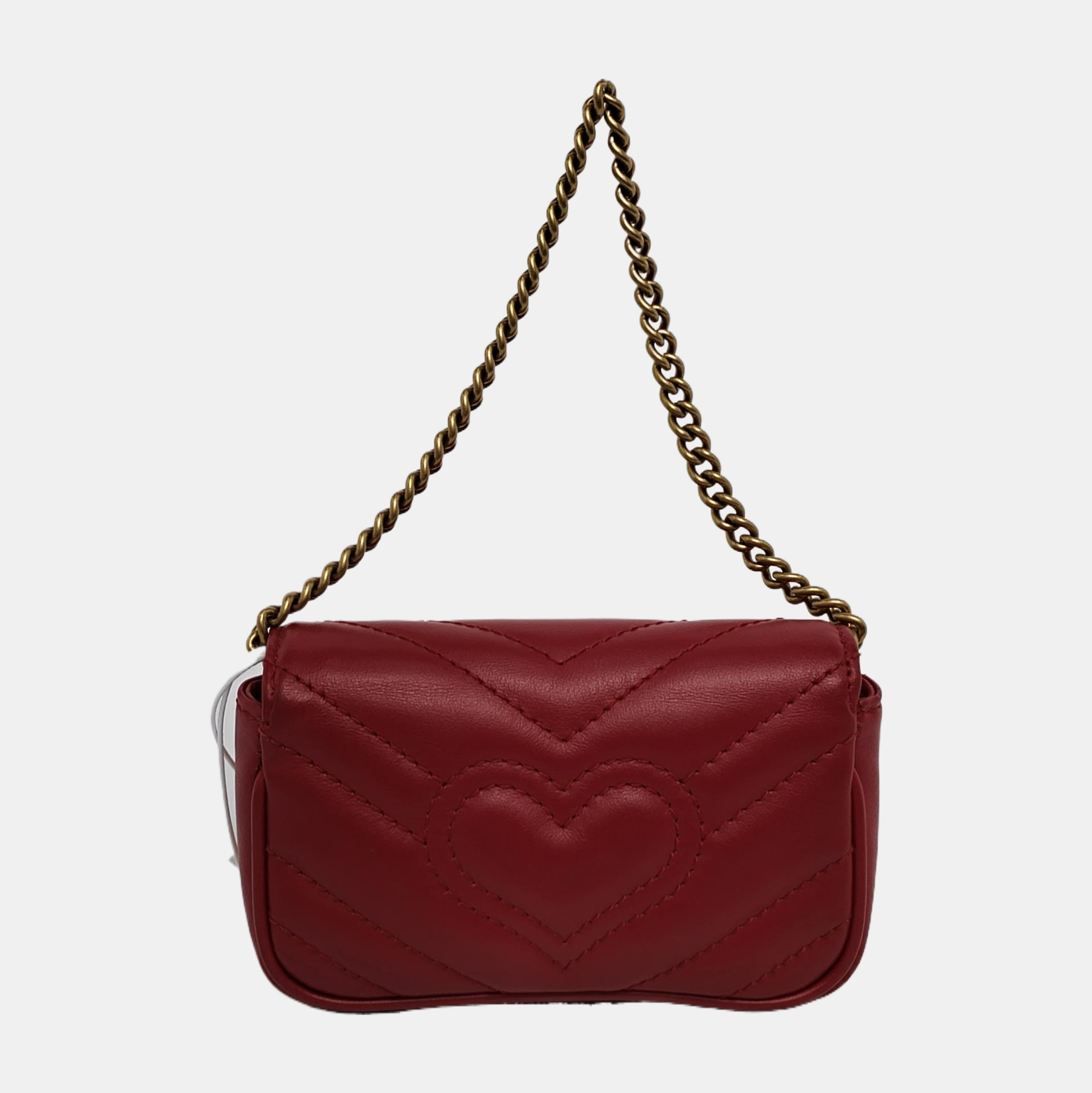 Authenticated pre-owned  GG Marmont Super Mini Calfskin Red - Top Handle Bag at Looply