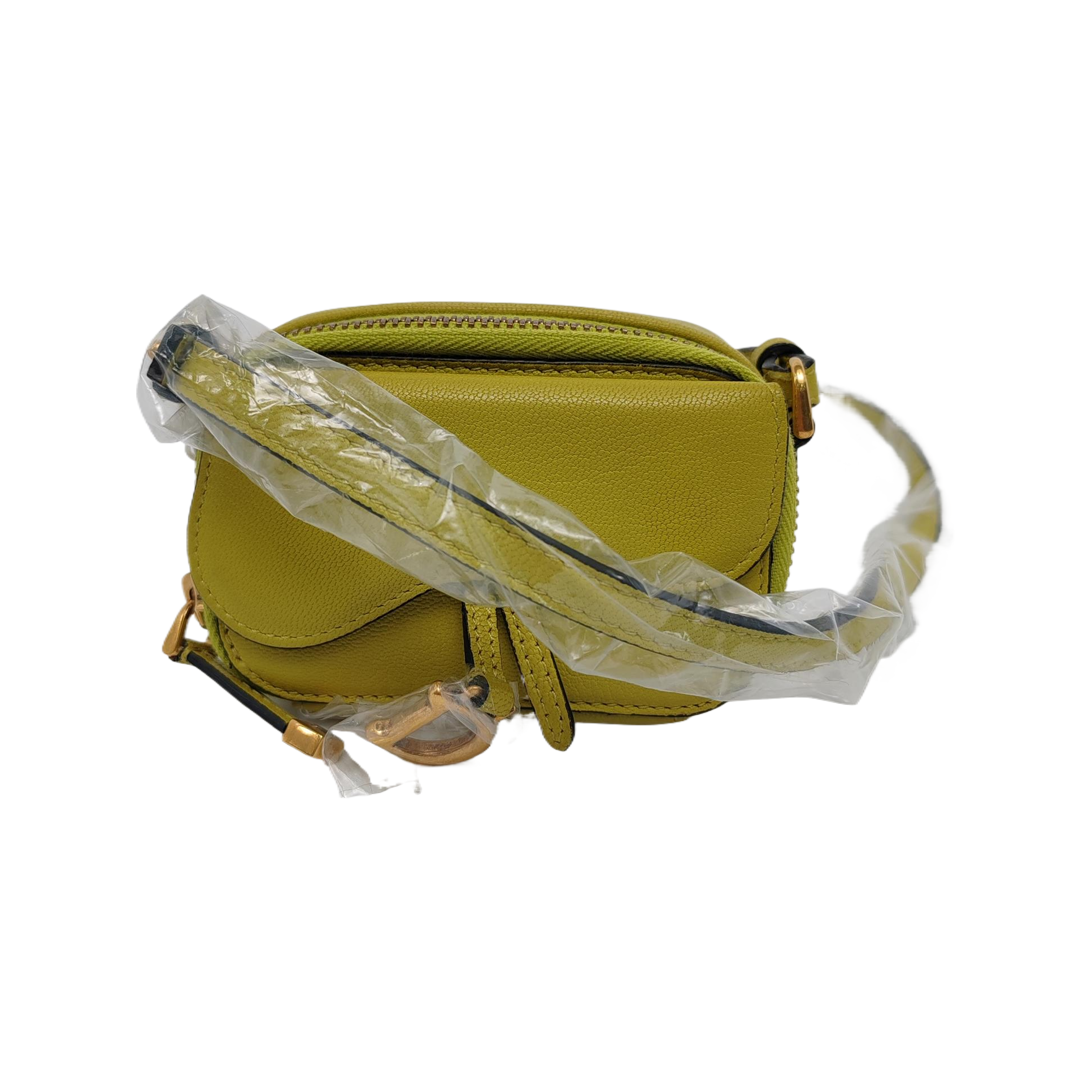 Authenticated pre-owned  Saddle Mini Lambskin Yellow - Shoulder Bag at Looply