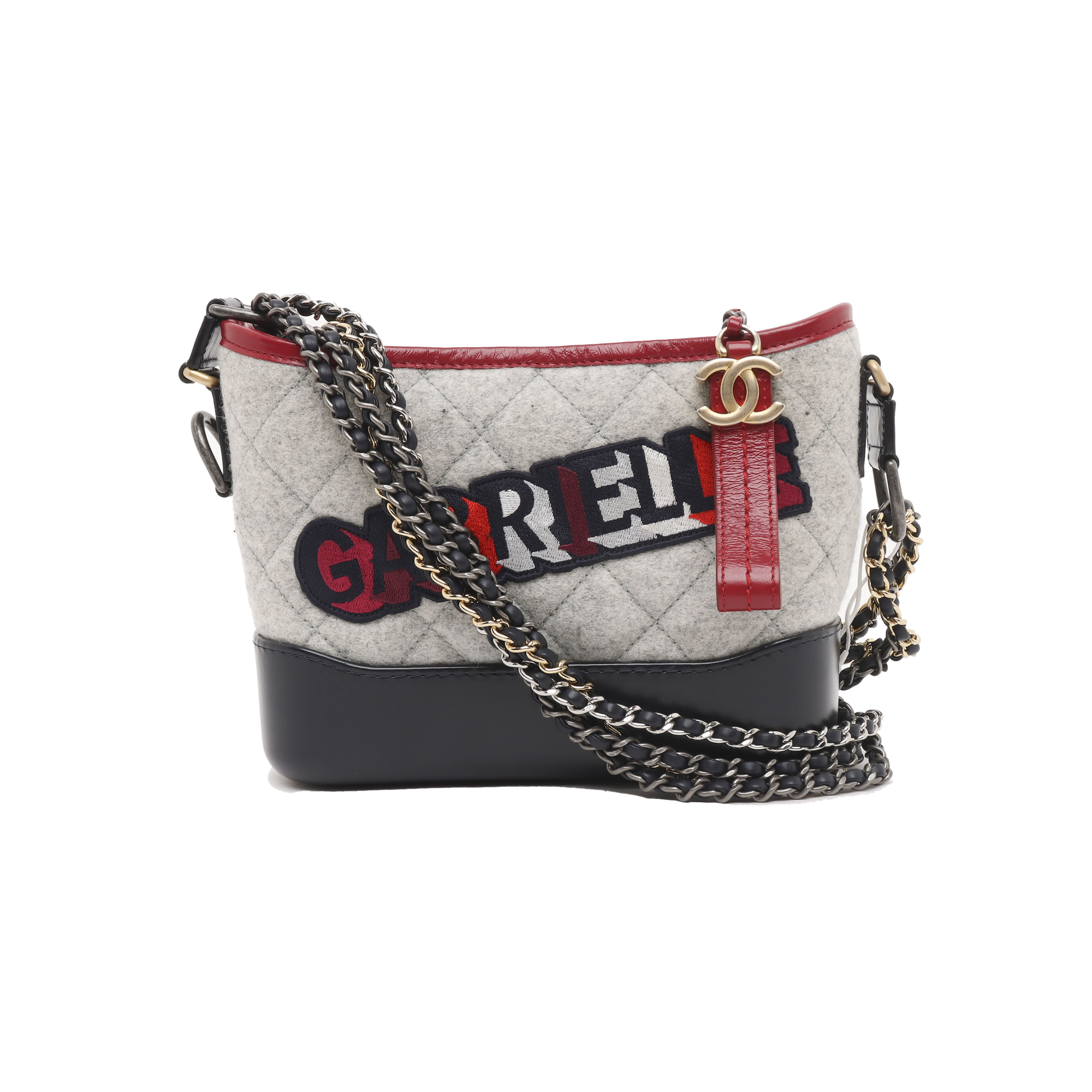 Authenticated pre-owned  Gabrielle Small Quilted Fabric Gray - Handbags at Looply