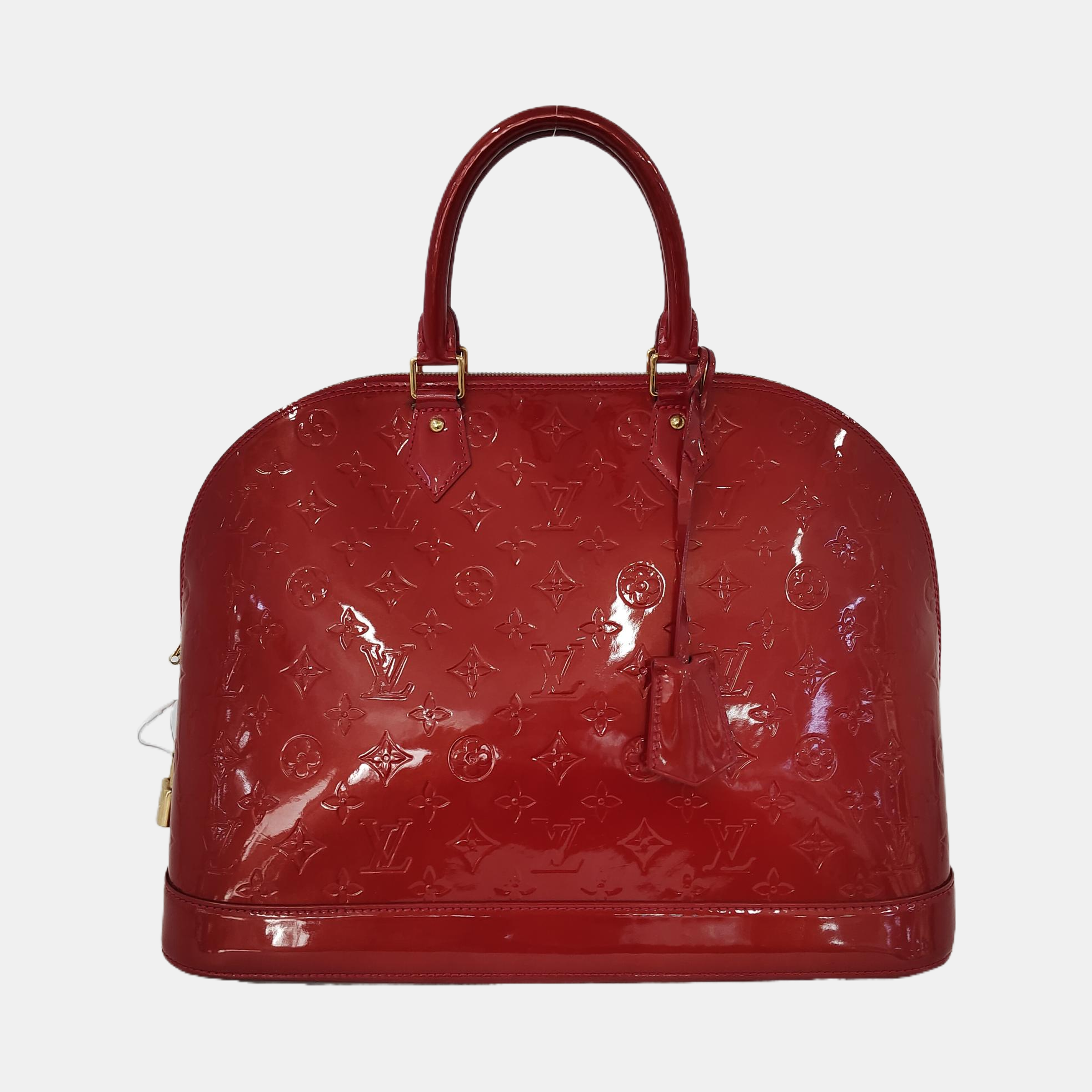 Authenticated pre-owned  Alma GM Patent Leather Red - Top Handle Bag at Looply