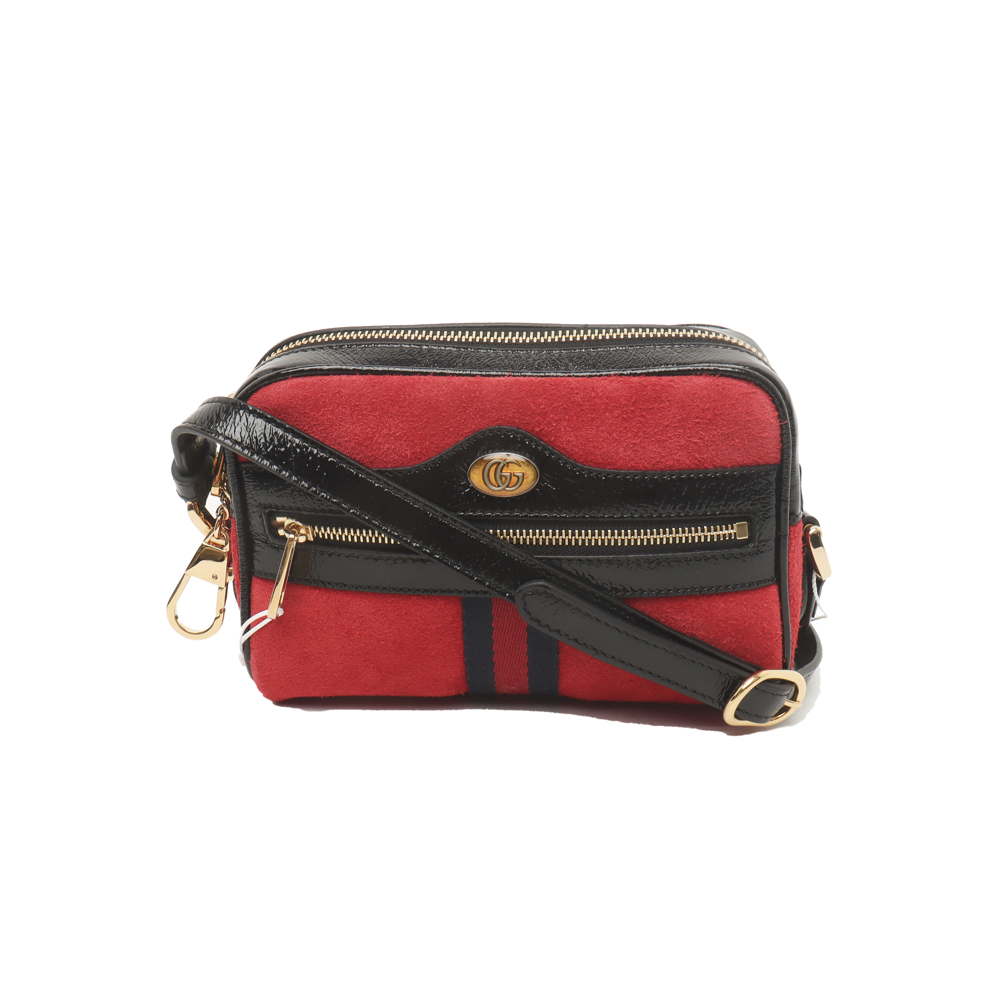 Authenticated pre-owned  Ophidia Mini Suede Red - Crossbody Bag at Looply