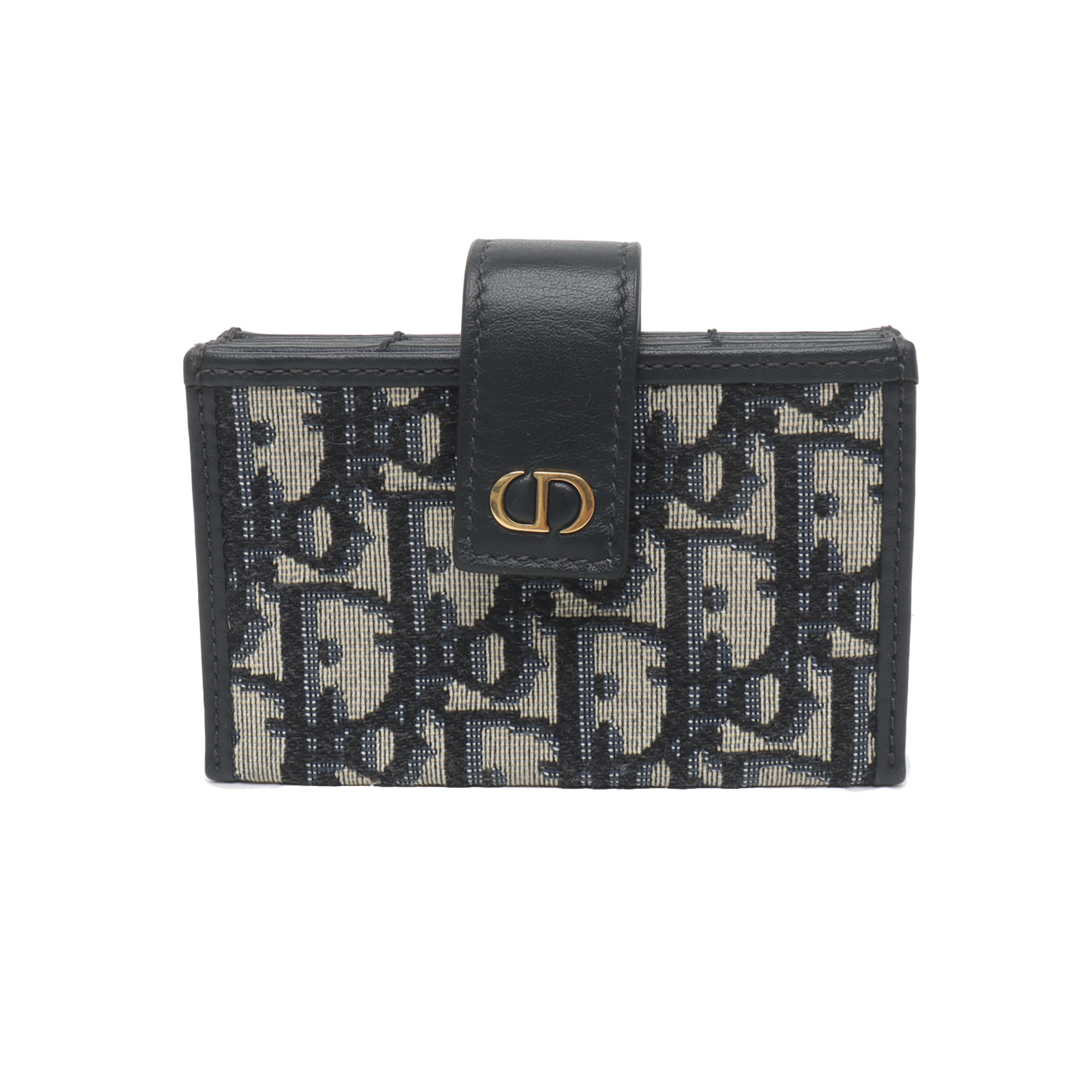 Authenticated pre-owned  30 Montaigne Canvas Blue Card Holder - Card Holder at Looply
