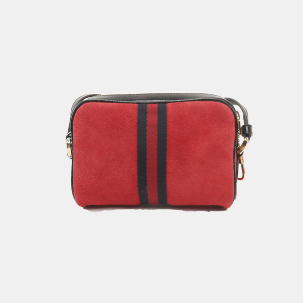 Authenticated pre-owned  Ophidia Mini Suede Red - Crossbody Bag at Looply