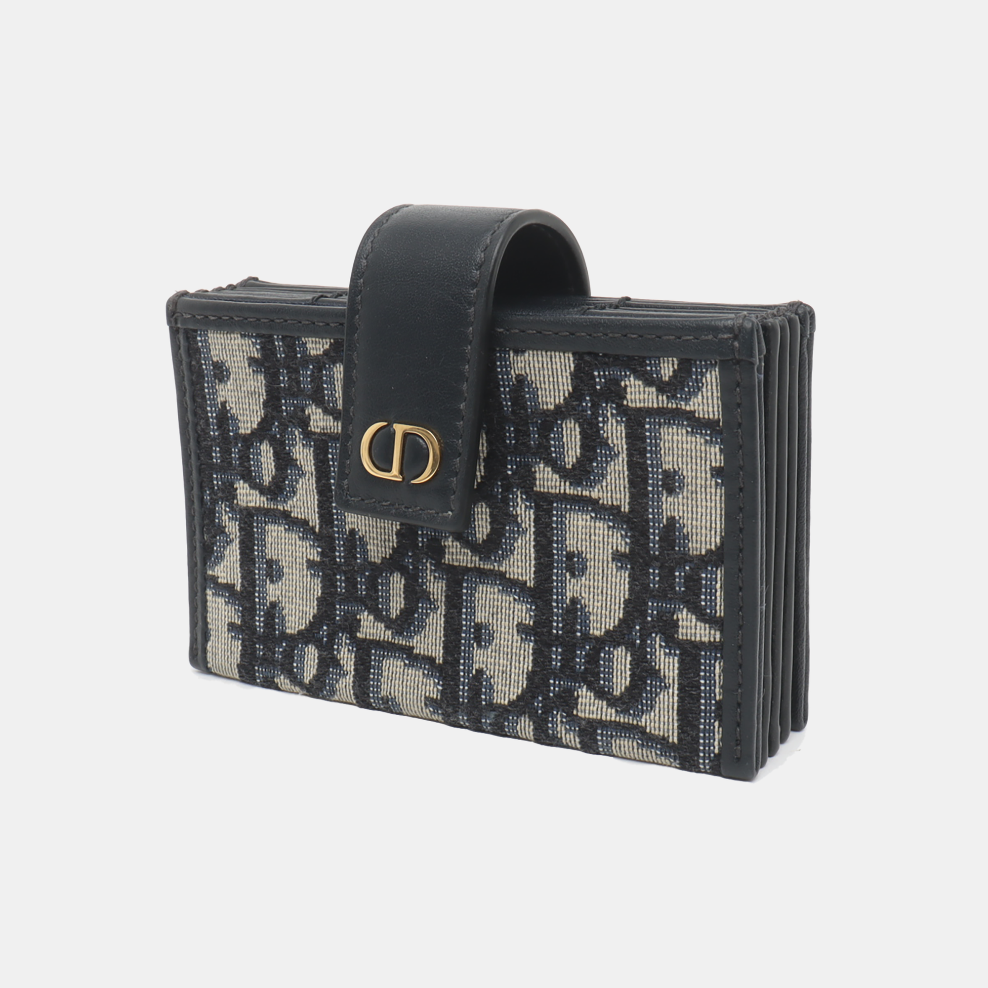 Authenticated pre-owned  30 Montaigne Canvas Blue Card Holder - Card Holder at Looply