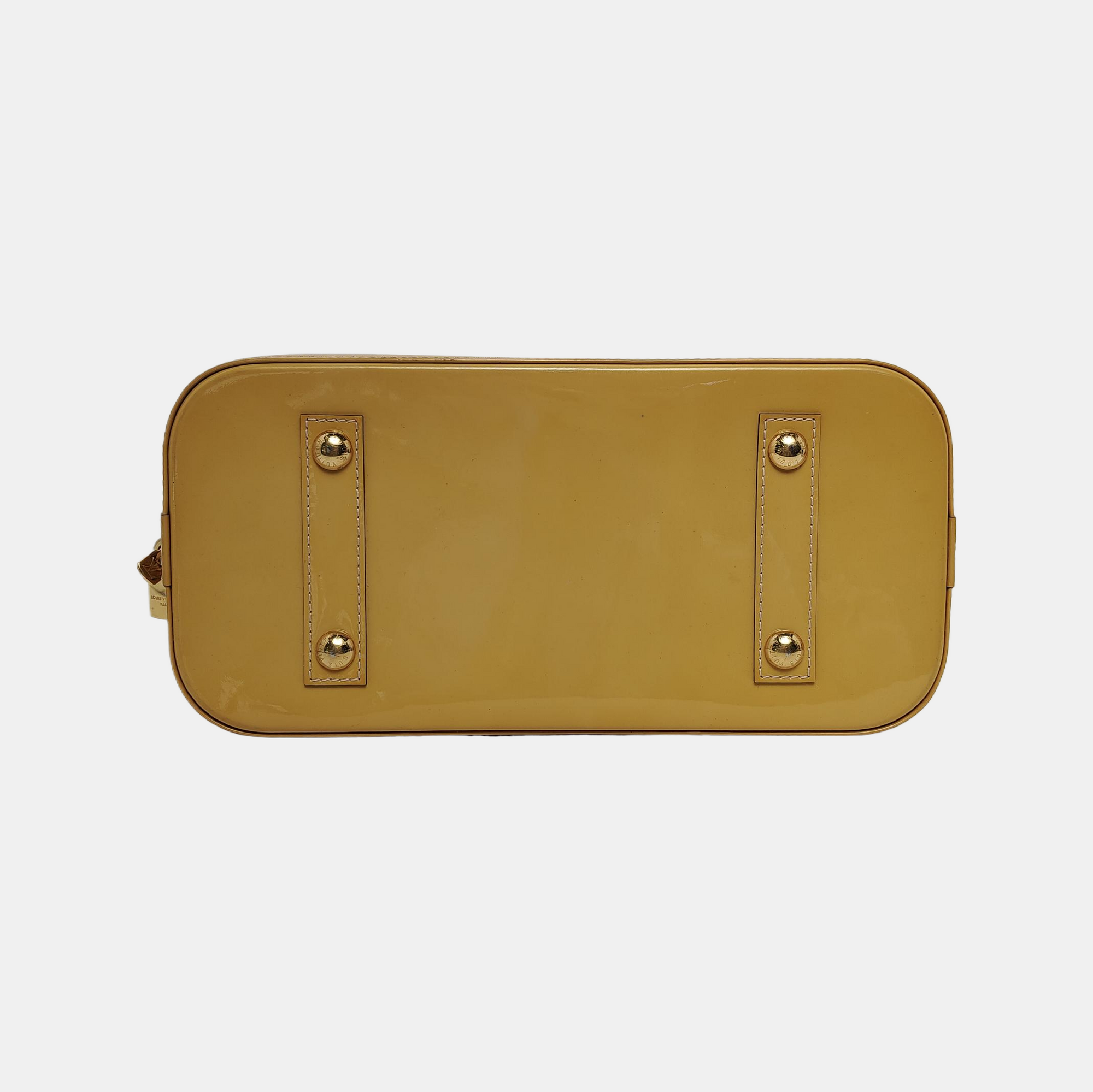 Authenticated pre-owned  Alma PM Patent Leather Yellow - Top Handle Bag at Looply