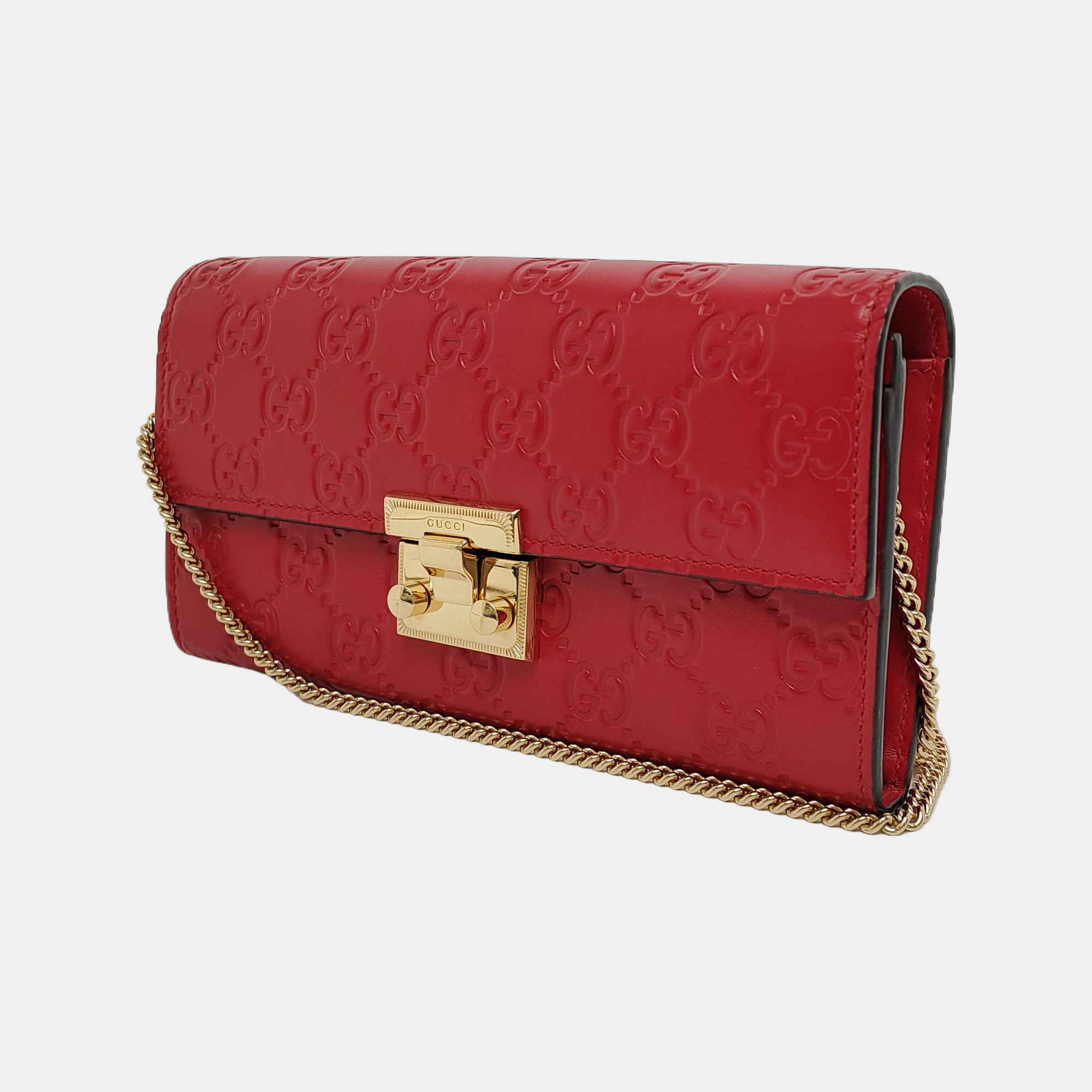 Authenticated pre-owned  Padlock Monogram Calfskin Red - Top Handle Bag at Looply