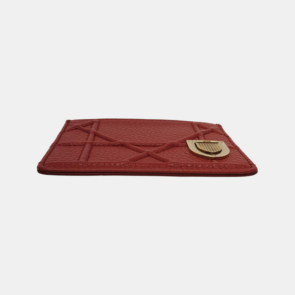 Authenticated pre-owned  Diorama Leather Red Card Holder - Card Holder at Looply