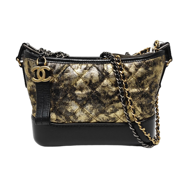 Authenticated pre-owned  GABRIELLE Small Quilted Lambskin Gold - Shoulder Bag at Looply