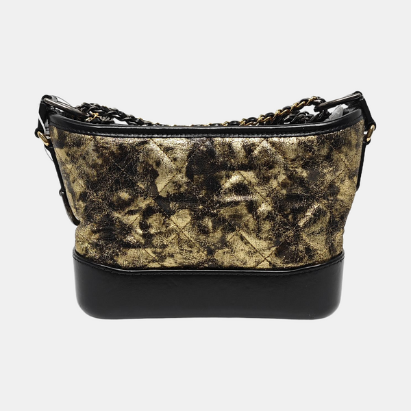 Authenticated pre-owned  GABRIELLE Small Quilted Lambskin Gold - Shoulder Bag at Looply