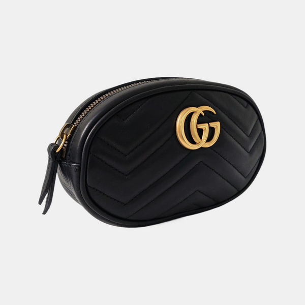 Authenticated pre-owned  GG Marmont Calfskin Black - Belt Bag at Looply