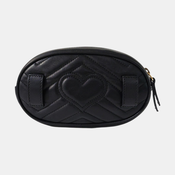 Authenticated pre-owned  GG Marmont Calfskin Black - Belt Bag at Looply