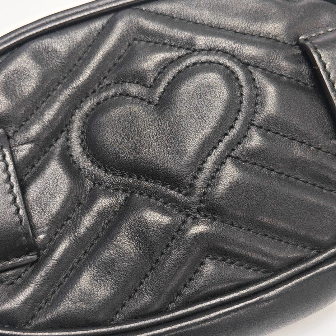 Authenticated pre-owned  GG Marmont Calfskin Black - Belt Bag at Looply