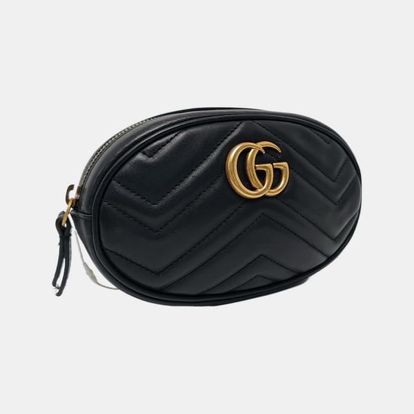 Authenticated pre-owned  GG Marmont Calfskin Black - Belt Bag at Looply