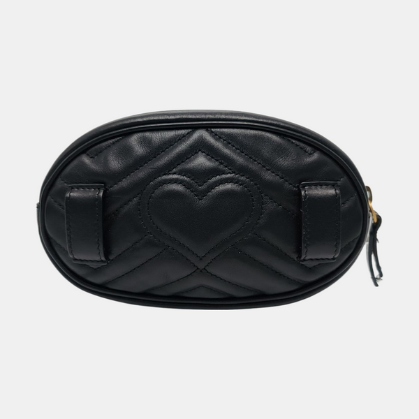 Authenticated pre-owned  GG Marmont Calfskin Black - Belt Bag at Looply