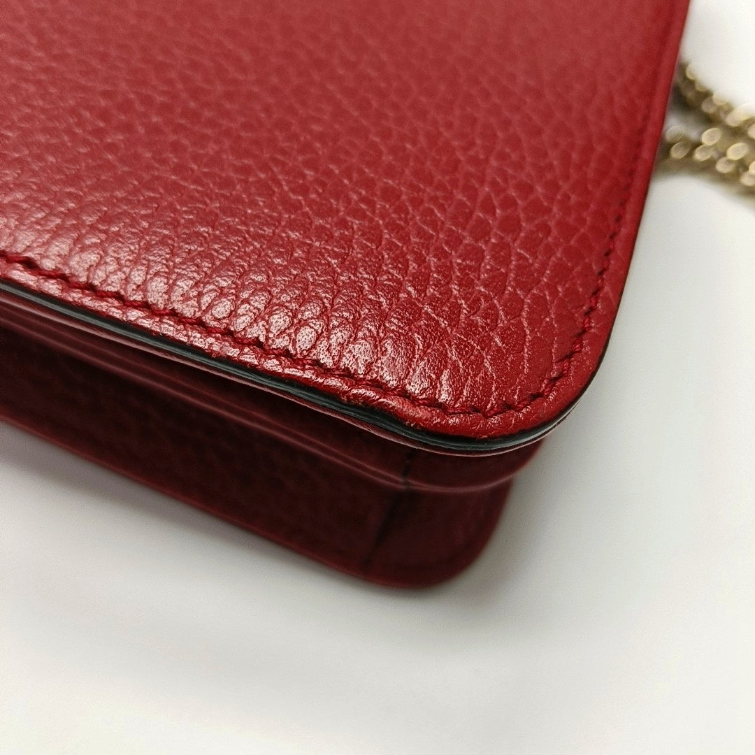 Interlocking G Small Calfskin Red - Image 13