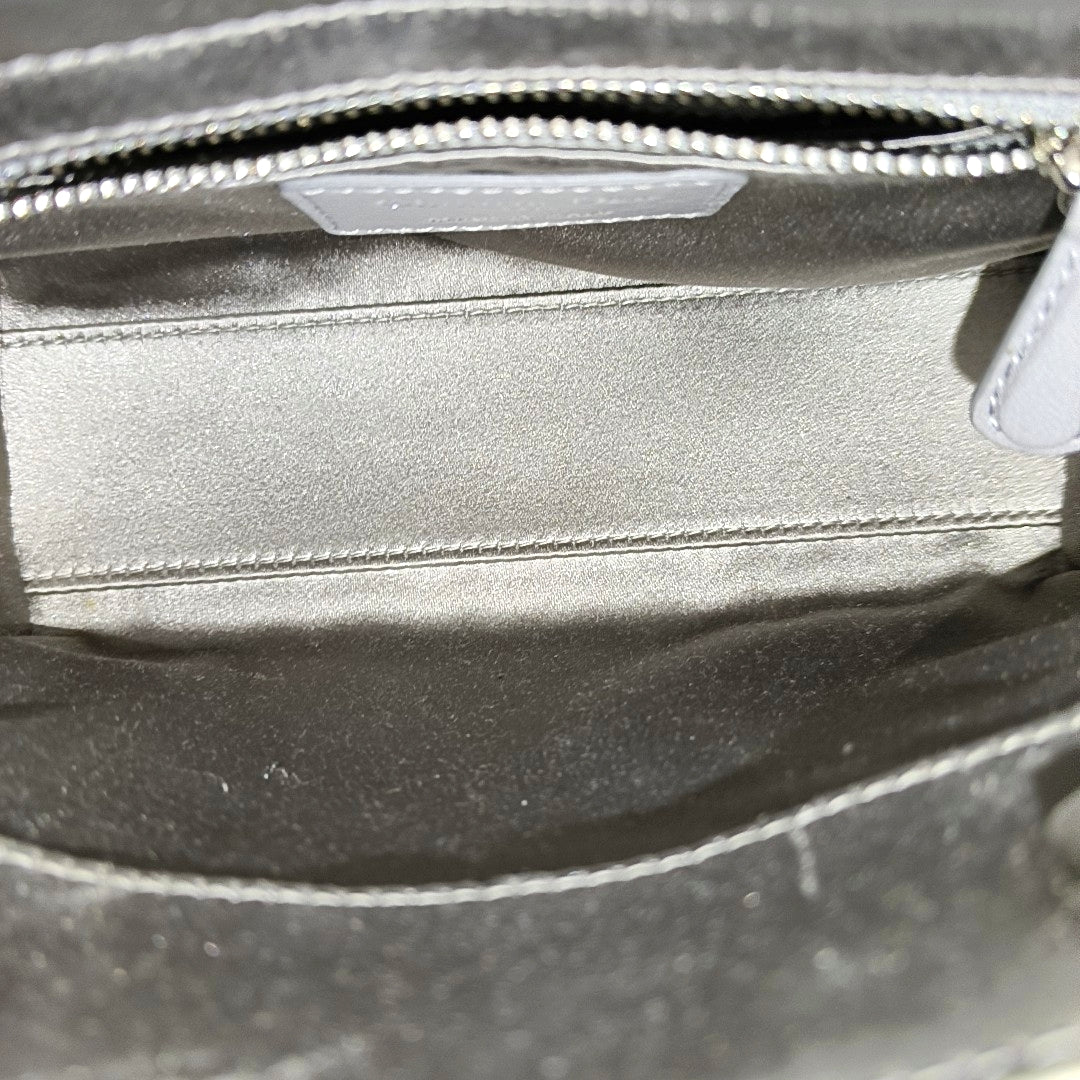 Authenticated pre-owned  Lady Dior Mini Silk Satin Gray - Shoulder Bag at Looply