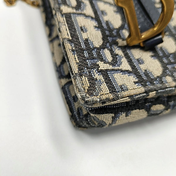 Authenticated pre-owned  Saddle Monogram Canvas Blue - Shoulder Bag at Looply