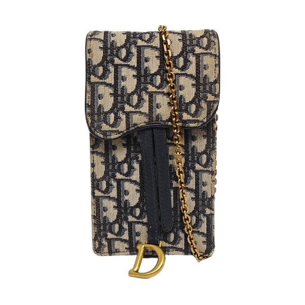 Authenticated pre-owned  Saddle Monogram Canvas Blue - Shoulder Bag at Looply