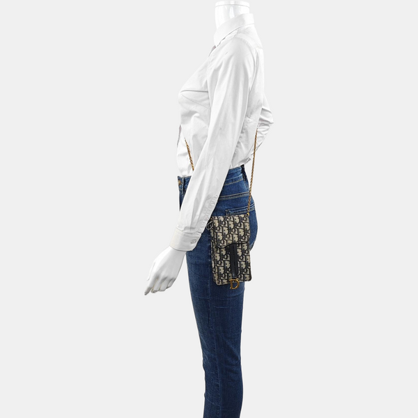 Authenticated pre-owned  Saddle Monogram Canvas Blue - Shoulder Bag at Looply