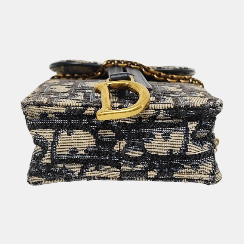 Authenticated pre-owned  Saddle Monogram Canvas Blue - Shoulder Bag at Looply