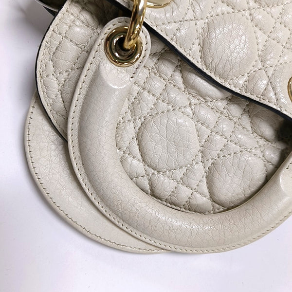 Authenticated pre-owned  Lady Dior Mini Lambskin White - Shoulder Bag at Looply