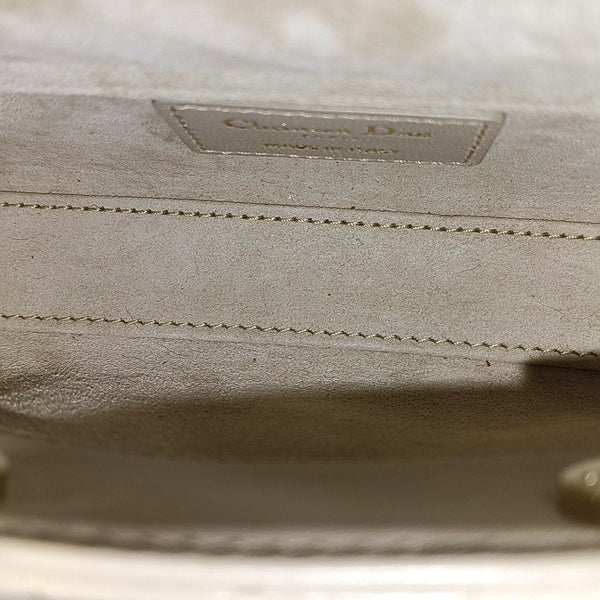Lady D-Joy Super Mini Quilted Lambskin Beige
