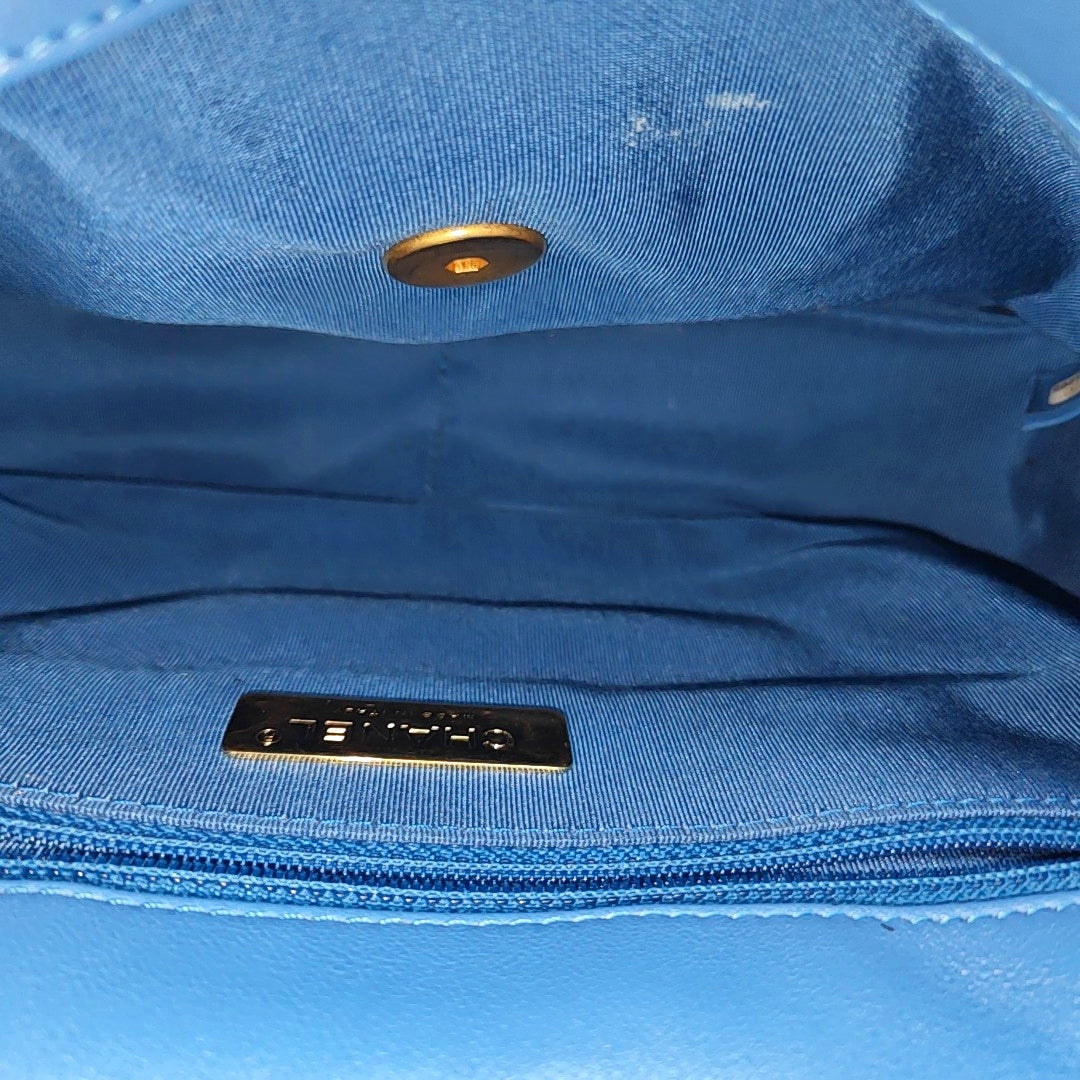 CHANEL 19 Small Quilted Lambskin Blue