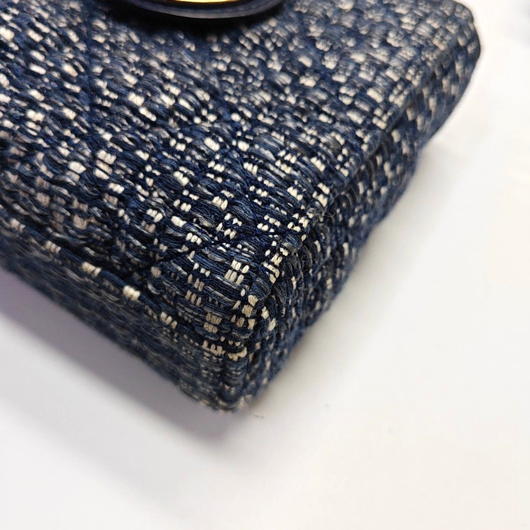 Authenticated pre-owned  Lady D-Joy Medium Fabric Blue - Shoulder Bag at Looply
