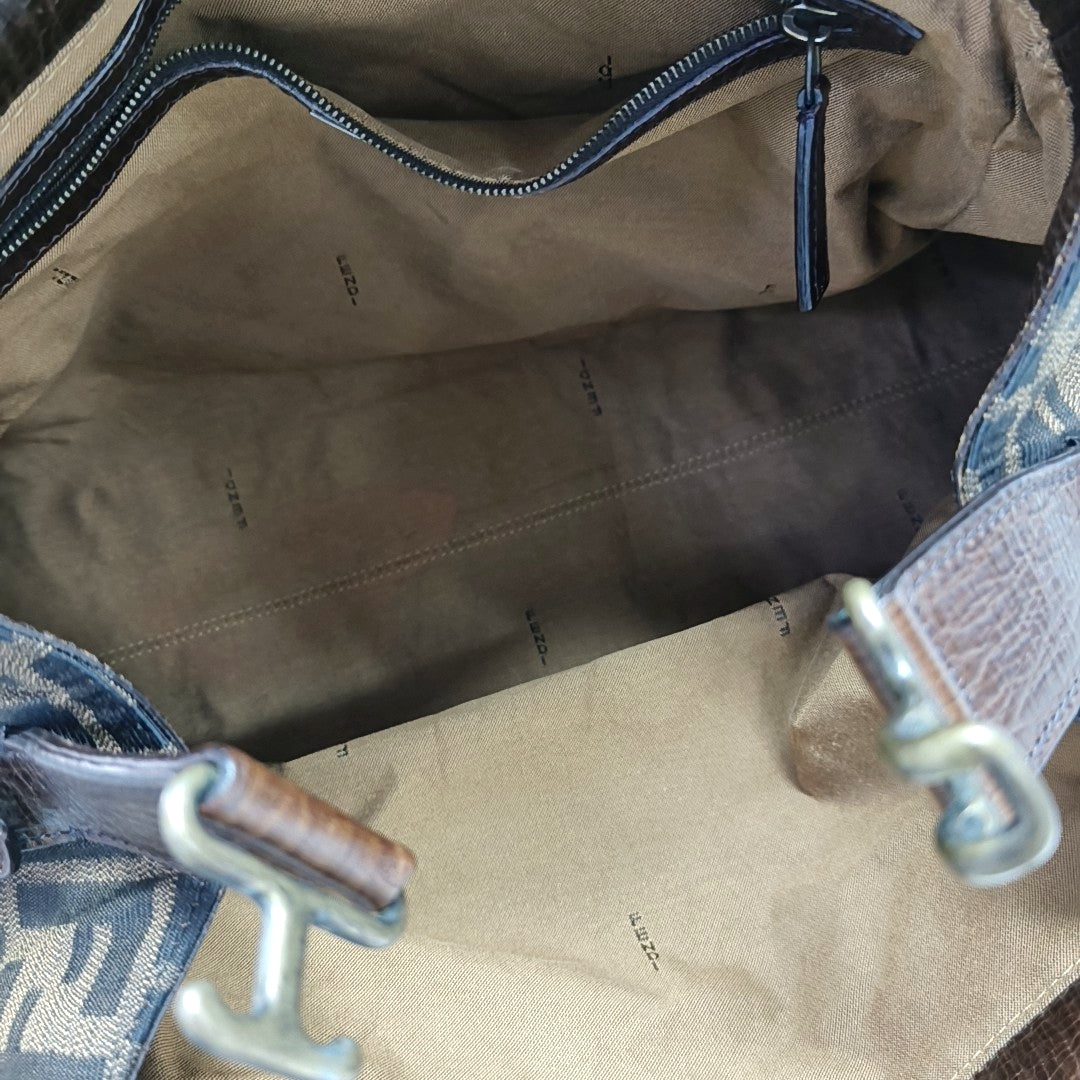 Canvas Top Handle Bag Brown