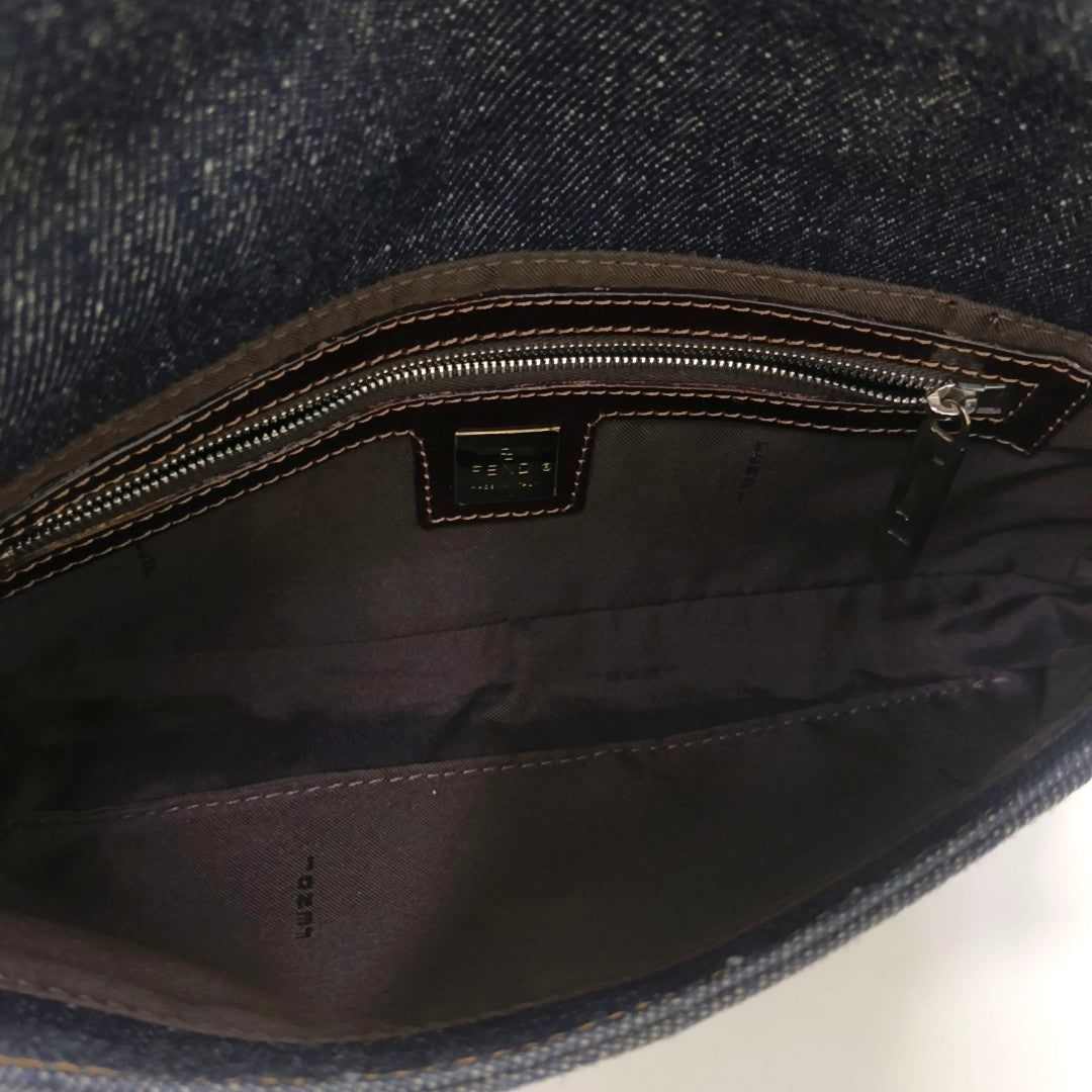 Fabric Shoulder Bag Blue