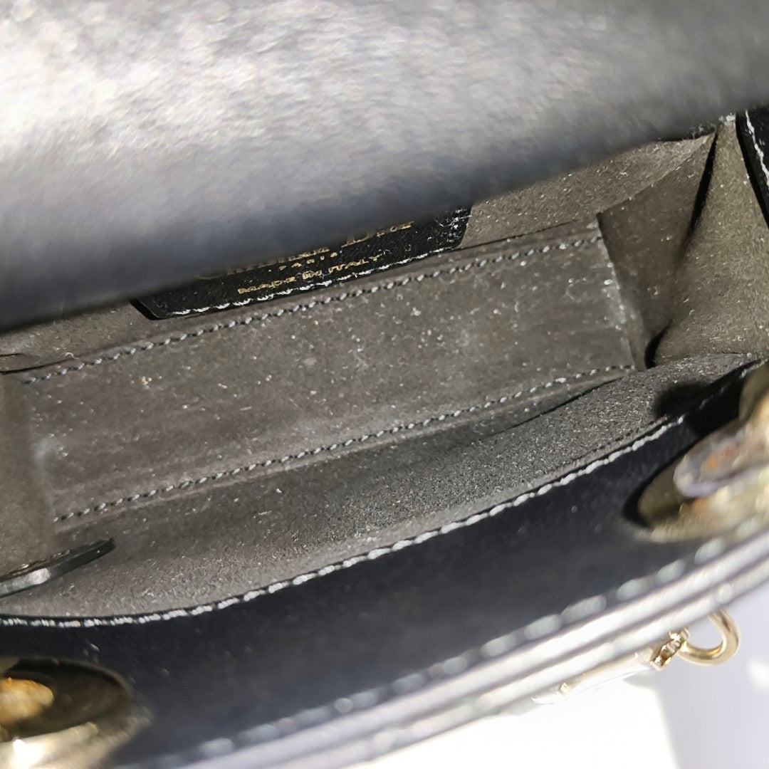 Lady Dior Super Mini Cannage Lambskin Black