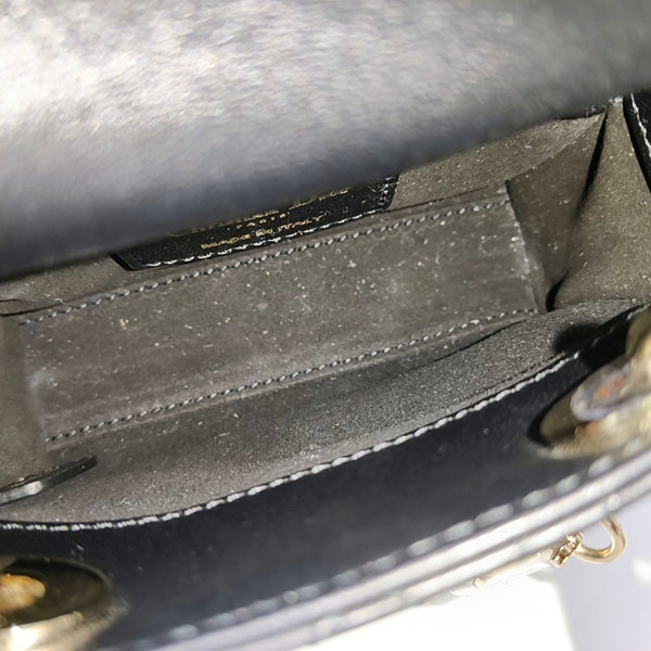 Lady Dior Super Mini Cannage Lambskin Black