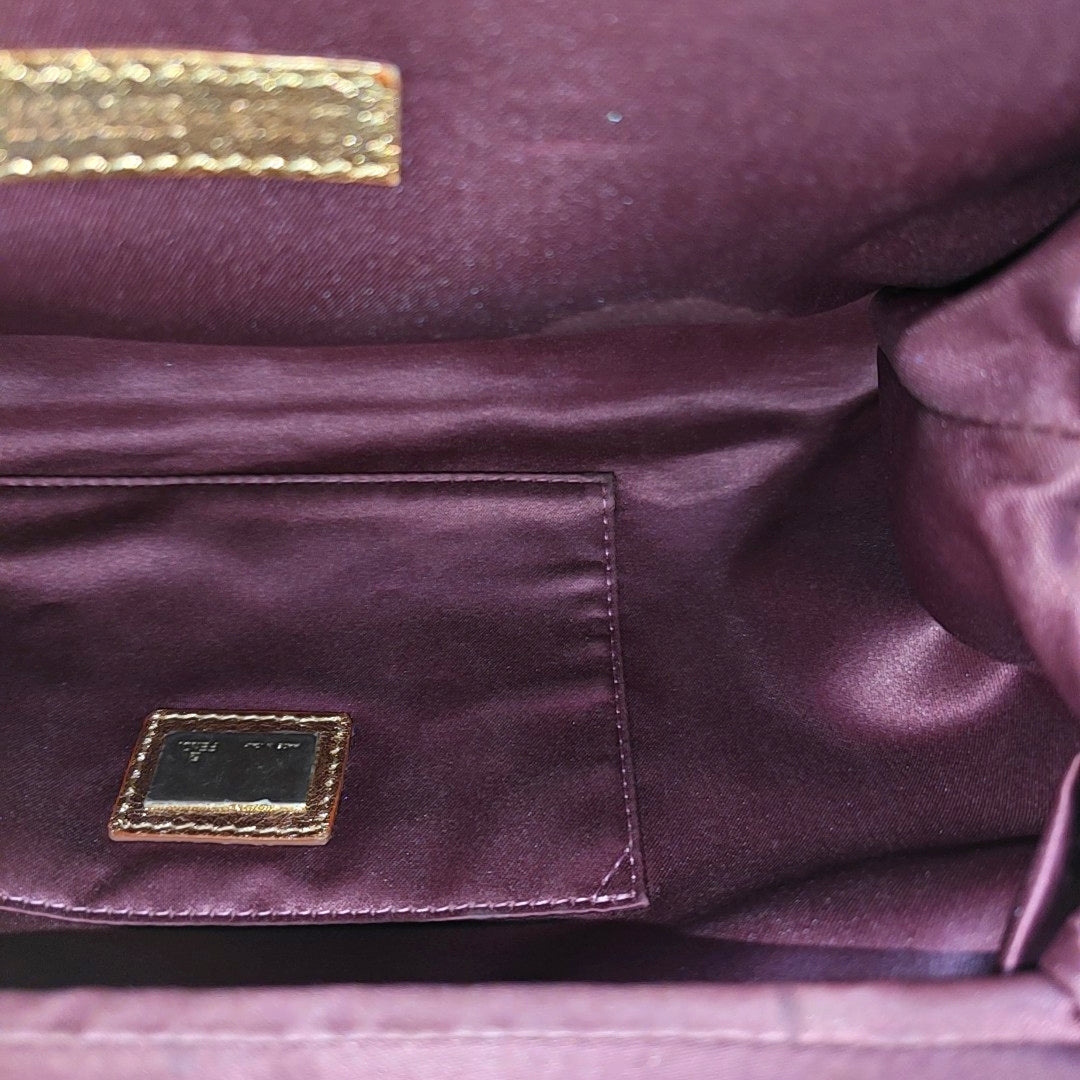 Silk Satin Top Handle Bag Red