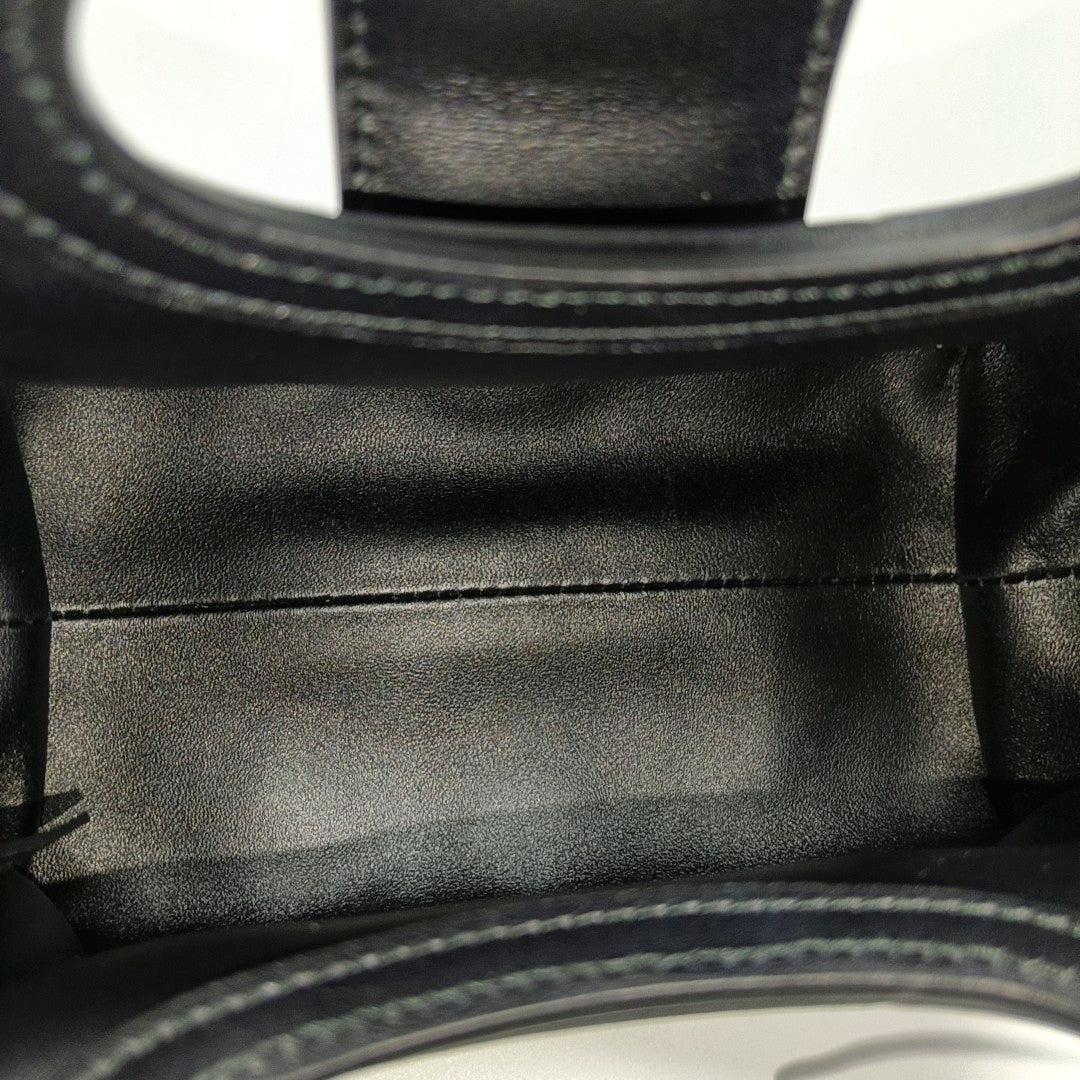 Jolie Top Handle Mini Cannage Lambskin Black
