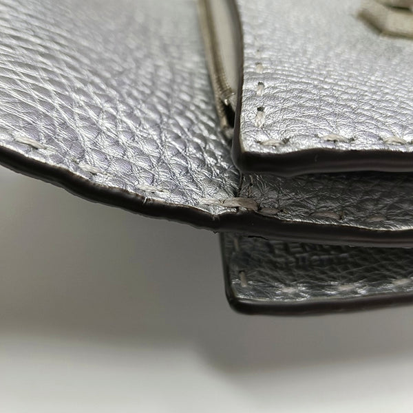 Authenticated pre-owned  Peekaboo Calfskin Silver Wallet - Wallet at Looply