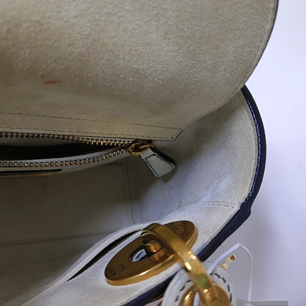 Authenticated pre-owned  Lady Dior Mini Lambskin White - Crossbody Bag at Looply