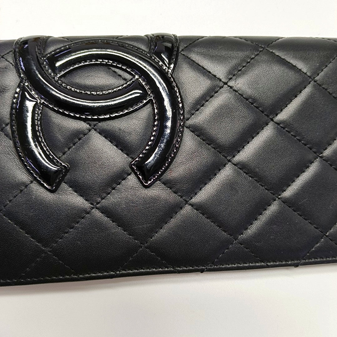 Authenticated pre-owned  Cambon Quilted Calfskin Black Wallet - Wallet at Looply